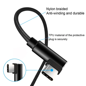 Câble USB de charge rapide, design en forme de "L", avec tressage en nylon, charge + transmission de données, 1/2 m, câble de synchronisation de données, <span class=keywords><strong>chargeur</strong></span> - Product Image 3