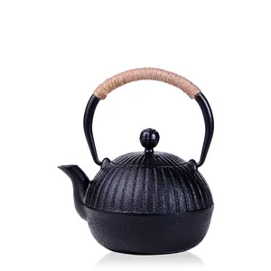 550ml नि: शुल्क हस्तनिर्मित Samovar कास्ट काले मिनी लोहा चायदानी कच्चा लोहा केतली चायदानी चाय का सेट रॉम मिट्टी Enameled केतली puer हरी चाय