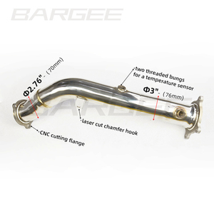 Tuyau d'échappement en acier inoxydable Bargee <span class=keywords><strong>Megna</strong></span> Flow de 1,5 mm d'épaisseur pour Audi B7 A4 A5 Q5 Quattro 2.0T Turbo 2008-2010 - Product Image 1