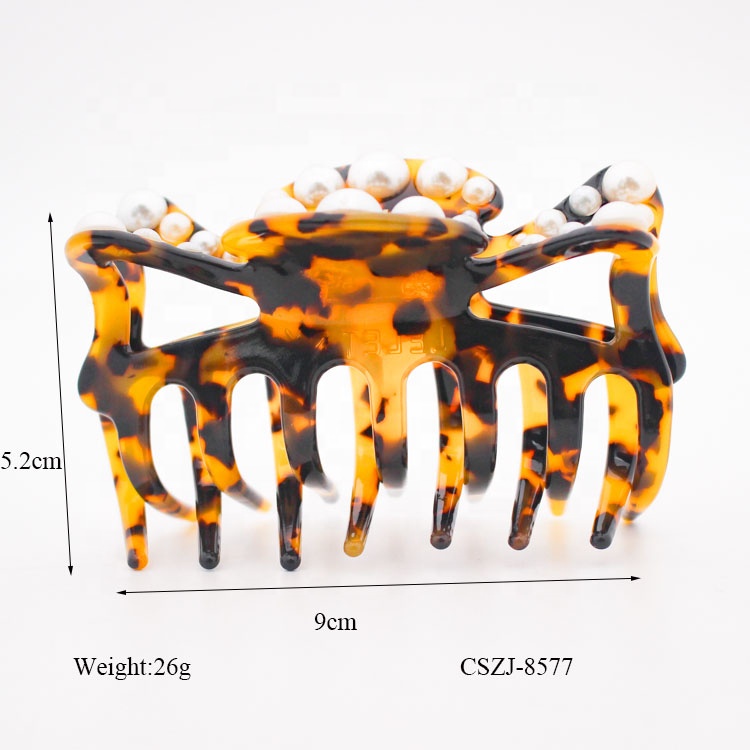 Inateannal Große Haarspangen Schildkröte Design - Matt Braun Für Dicke Haare