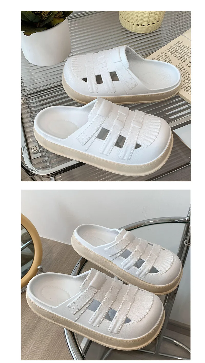 2023 Fashion Clogs Shoes PVC Slippers Women Non-slip Beach Sandals Garden Shoes