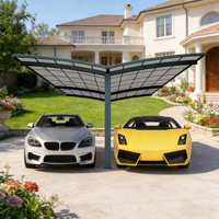 Abri de voiture simple en aluminium, imperméable, avec toit arqué extérieur et garage en polycarbonate résistant aux UV