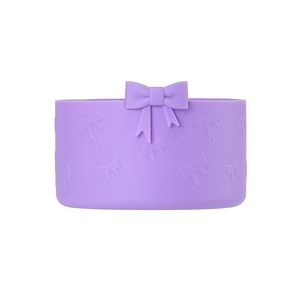 Bow <b>Silicone</b> Boot Protective Cover 7.5cm <b>Silicone</b> Water Bottle Bow Sleeve Protective Tumbler Bottom Cover Bowknot Boot Cup - Product Image 6