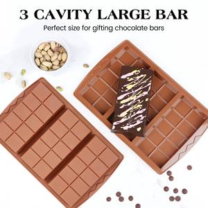 Moule à chocolat en silicone antiadhésif de qualité platine LFGB, sans BPA, à 3 cavités, grand et épais, fabriqué par MUYULINS - Product Image 5