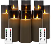 Lilin Pilar LED Tanpa Api Kakoya, Baterai, Kontrol Remote, Timer 2/4/6/8 Jam, Bahan Akrilik, Finishing Poles