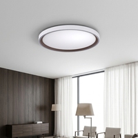 Plafonnier LED moderne avec télécommande, lumière chaude 3000K, base et cache en plastique, montage en surface pour chambre, salon, bureau