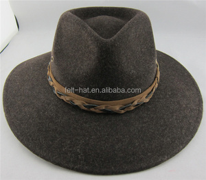 Venta al por mayor de fábrica Venta caliente personalizado hombres mujeres fieltro de lana rígida Fedora sombrero de ala grande - Product Image 4