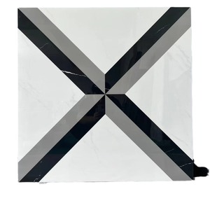 Azulejo Cerámico Nórdico Brillante de Estilo Europeo <span class=keywords><strong>del</strong></span> <span class=keywords><strong>Norte</strong></span> 800x800 para Restaurantes, Tiendas de Ropa, Barberías y Baños - Arte en Blanco y Negro - Product Image 5