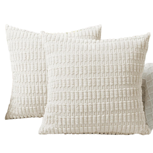 Fodera per cuscino in velluto a coste tinta unita, morbida e felpata, per testiera letto, cuscino decorativo per divano, stile bohémien - Product Image 1