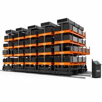 Système de rayonnage industriel motorisé personnalisable pour entrepôt, capacité 5000 kg, avec profilés en acier et poubelles de stockage à tour simple