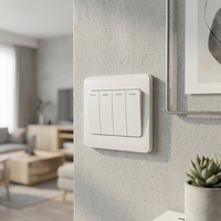 Interrupteur mural BENDI C12 durable 4 gangs 1/2 voie unipolaire PC 10A 220V compatible application IP20 style rétro traditionnel pour la maison