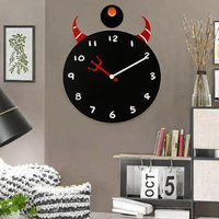 Horloge murale en acrylique Art Déco pour salon, design antique à quartz avec logo personnalisé