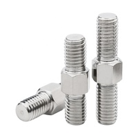 SS304 Stainless Steel Left Thread to Right Connecting Thread Stud Bar Threaded Coupling Rod M3 M4 M5 M6 M8 M10 M12 M14 M16