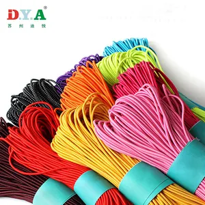 Cordão elástico redondo colorido personalizado de alta qualidade, 1mm/2mm/3mm/4mm, cordão elástico para roupas/sapatos