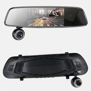 1080P HDDVRカーリアビューミラービデオレコーダーカメラダッシュカムDashCam5インチIPSデュアルチャンネルレンズオートアクセサリー - Product Image 1
