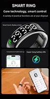Anillo Inteligente 2026 con Pantalla, Monitor de Salud, Resistente al Agua 5 ATM, Monitor de Sueño para Hombres y Mujeres, Compatible con Teléfonos Apple, Xiaomi y Samsung
