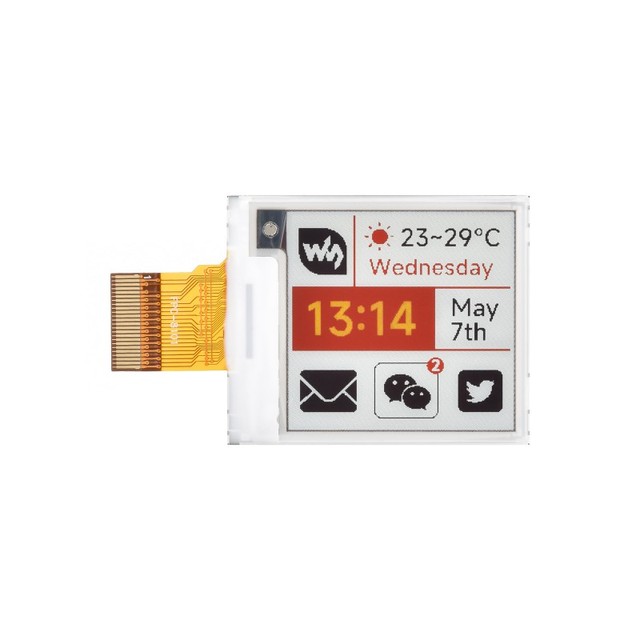 1.54inch E-Paper Display (G), E-Ink Display, 200x200, Red/Yellow/Black/White, SPI Interface