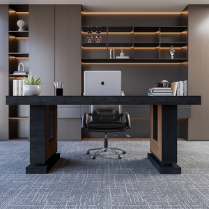 Nouveau design, mobilier de bureau moderne, table en bois, bureau de direction, bureau en bois de chêne noir - Product Image 2