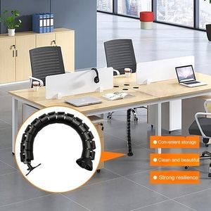 Organizador de Cables Debajo del Escritorio, Gestión de Cables en Espiral, Gestión de Cables Ajustable Debajo del Escritorio de Pie - Product Image 5