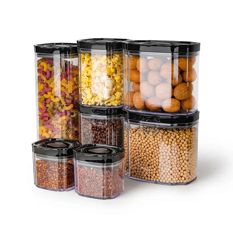 Crystal Clear Cereal Food Storage Set Pantry Organization Plastic Container Storage Airtight Food Storage Container Sets