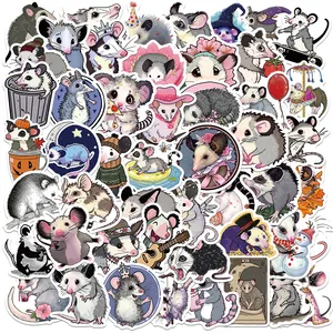 50Pcs Die Cut Cartoon Waterproof Opossum Stickers for Motorcycle Phone Skateboards Laptop Luggage Creative Kids Toys Stickers