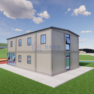 Contenitore prefabbricato grande edificio per uffici scolastici a doppio strato con gli occhiali da parete modulare case progetto di costruzione - Product Image 3