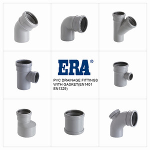 ERA merek EN1401 EN1329 PVC drainase <span class=keywords><strong>fitting</strong></span> 45 derajat siku DENGAN gasket dan karet cincin