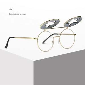 Gafas de Sol Plegables Retro Steampunk con Logotipo Personalizado, Gafas de Sol Redondas Punk con Protección UV400 para Hombre y Mujer - Product Image 6