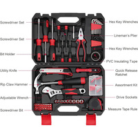 Kit d'outils à main combinés pour la réparation domestique et mécanique, avec boîte de rangement intégrée – Vente chaude