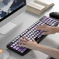 Combo de Teclado y Ratón Inalámbrico UMILA Personalizado de 2.4G, Coreano/Español, Resistente al Agua, Anti-Caídas, Ultra Delgado, 104 Teclas, Estilo Chocolate, Bonito, para Oficina, USB