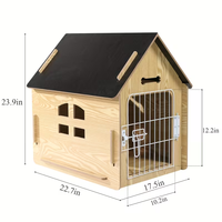 Maison pour chien en bois naturel, pour extérieur et intérieur, amovible, facile à installer.