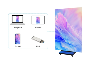 P1.86 P2.5 Three fold double sided LED poster display, movable, with wheels and air case, suitable for mall activities - Product Image 3