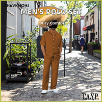 Camisas de Poliéster para Hombre, Formales, de Verano, Estampadas, Tejidas, Transpirables, Antipilling, Resistentes a la Decoloración, de Manga Larga, con Cuello Polo