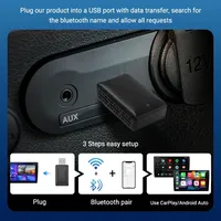Adaptateur sans fil CarPlay 2 en 1 pour voiture, port USB, connexion Plug and Play, Android Auto, dongle CarPlay, garantie 1 an