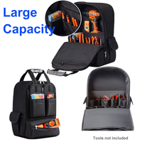 Sac à dos d'électricien robuste et imperméable OEM/ODM pour hommes, 18 poches, sangle réglable, fermeture éclair, capacité de 100 lb, rembourré