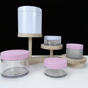 Custom Logo Wide Mouth 200ml Empty Transparent <b>Plastic</b> Food <b>Plastic</b> <b>Jar</b> for Candy Food Grade Pet <b>Plastic</b> <b>Jars</b> and Pink Lid - Product Image 5
