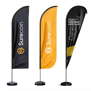 Custom Feather Flag Advertising Event Flags Outdoor Custom Printed Two Sided Banners Cheap Stand Beach Flag with OEM Service