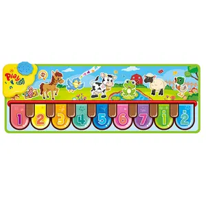 حصيرة لعب للأطفال حصيرة بيانو حساسة للمس لمس الحيوانات بصوت الحيوانات ألعاب تمرين للأطفال