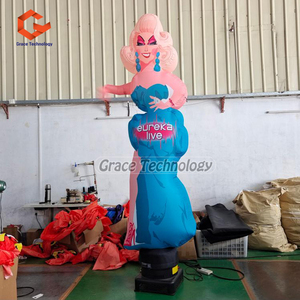 MAMA'S <span class=keywords><strong>PIZZA</strong></span> Danseur gonflable publicitaire, figurine de grand-mère accrocheuse pour la publicité extérieure de restaurant, grand ouverture - Product Image 4