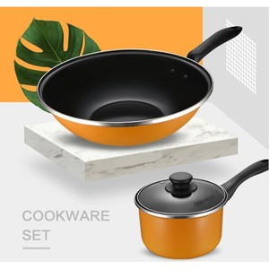 Aishida Cookware Set 2 Piece Non Stick Enamel Frying Pan And <b>Soup</b> <b>Pot</b> For Gas Stove Household Use - Product Image 1