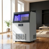 Machine à glaçons commerciale 300W haute performance, producteur de glaçons en cubes 70kg/jour, en acier inoxydable, économe en énergie, pour usage domestique et extérieur
