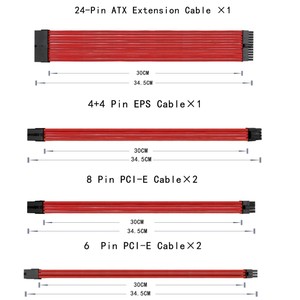 Power Supply Extension Cable 24Pin <b>Motherboard</b> Dual Pcie 8(6+2)Pin GPU 8(4+4)Pin CPU Cord With Comb Support ALL ATX12V Interface - Product Image 4