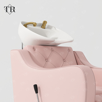 Luxe Confortable Inclinable Relax Nourrissant Rose Coiffure Shampooing Lit Cheveux Thérapie Tête Lavage Spa Headspa Chaise Lit Table
