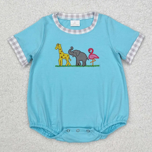 Ropa de Boutique con Bordado de Animales, Jirafa, Elefante, Flamenco, Ropa a Juego para Bebés Niñas - Product Image 3