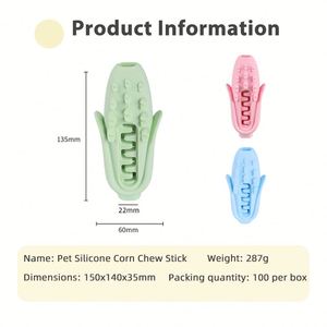 Jouet à mâcher pour chien en silicone de qualité alimentaire, mignon et durable, bâtonnet de dentition en forme de maïs pour le nettoyage des dents, utilisation intérieure/extérieure, jouet pour animaux de compagnie pour chiens - Product Image 5