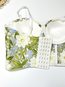 Corsé Floral de encaje verde para mujer, lencería Floral, corsé tetonoso, corpiño, sujetador superior Fairycore - Product Image 5
