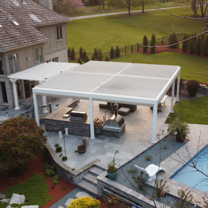 Pergola en aluminium haut de gamme Sweet Home, toit à lames motorisées, <span class=keywords><strong>abri</strong></span> de <span class=keywords><strong>jardin</strong></span> résistant aux intempéries <span class=keywords><strong>pour</strong></span> villa - Product Image 6