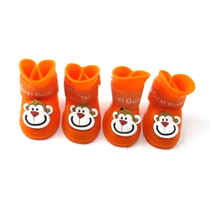 All Weather Comfortable Waterproof Soft Silicone Dog Rain Boots Pet Shoes For Dog Outdoor Running