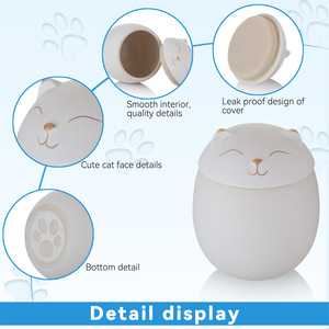 Guci kucing kucing tersenyum hewan peliharaan untuk abu keramik guci hewan peliharaan kenang-kenangan hilang dalam hati - Product Image 5