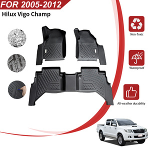 Alfombrillas de Coche TPE de Alta Calidad para Todo Clima, para Toyota Hilux <span class=keywords><strong>Vigo</strong></span> Champ 2005-2012, Cabina Doble, 4 Puertas, Volante a la Derecha/Izquierda - Product Image 3